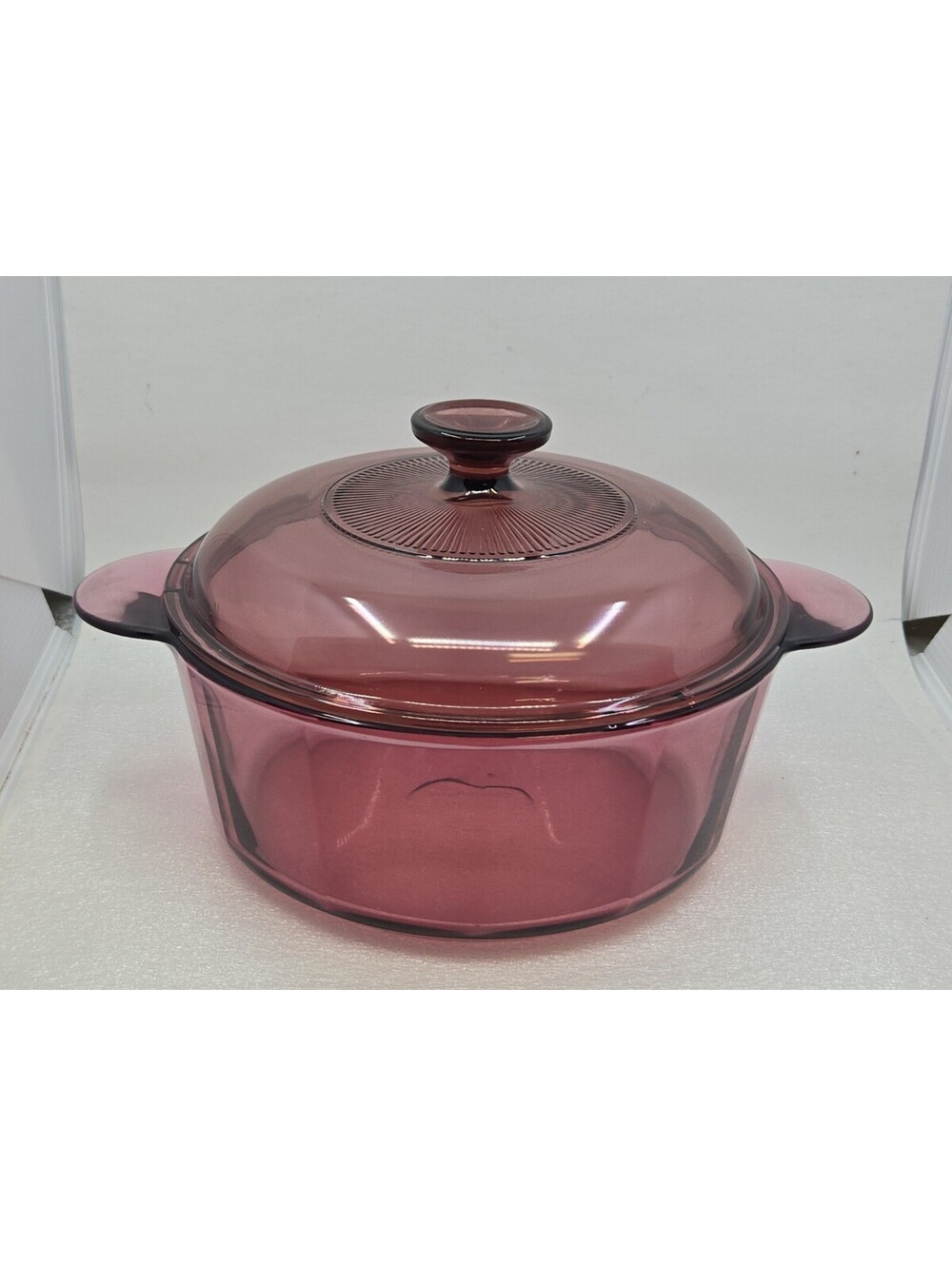 Visions Corning Ware Cranberry 2.5 QT Casserole Dish # 1156 With Lid Vintage
